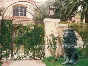 Hail the King high quality cast bronze African lion regally sitting down