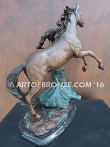 Sensual Hearts European classical design statue of nude woman and rearing horse