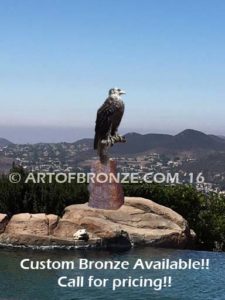 Lone Sentinel bronze sculpture of eagle monument for public art