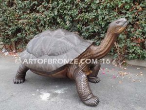 Galapagos Giant Tortoise bronze fine art gallery reptile statue- tortoise, turtle, and terrapin