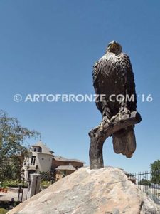 Lone Sentinel (Rock) bronze sculpture of eagle monument for public art