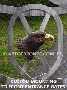 Freedom of the Sky limited-edition lost wax bronze sculpture of eagle head