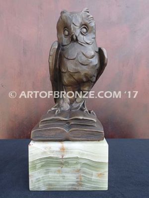 Knowledge & Wisdom lost wax casting of great horned owl gift or mascot