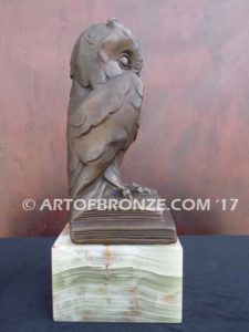 Knowledge & Wisdom lost wax casting of great horned owl gift or mascot