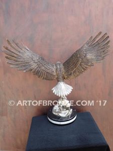 Limited edition bronze eagle sculpture for private collector or corporate collection