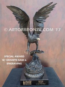 Eagle III French sculptor Moigniez flying eagle sculpture corporate gift or award