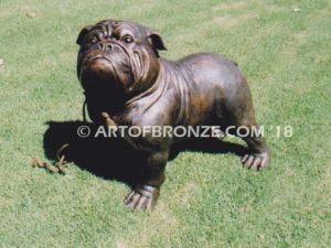 Chopper gallery quality custom bronze sculpted statue of 4 ft. long bulldog