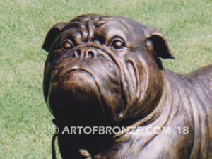 Chopper gallery quality custom bronze sculpted statue of 4 ft. long bulldog