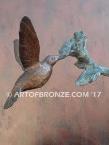 Sweet Nectar indoor décor hummingbird sculpture on branch and marble base