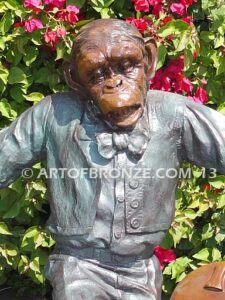 Chimp Musical Violin special edition, gallery quality chimpanzee standing on foot holding violin