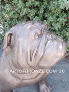 Chopper gallery quality custom bronze sculpted statue of 4 ft. long bulldog