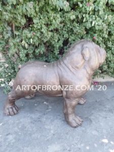 Chopper gallery quality custom bronze sculpted statue of 4 ft. long bulldog