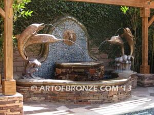 Dazzling Jewels bronze fine art gallery sculpture of dolphins, whales and porpoises