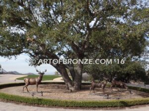 Forest Spirit high-quality bronze cast outdoor male & female monumental deer sculptures