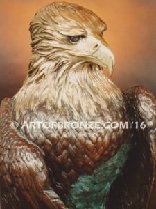 Limited edition bronze eagle sculpture for private collector or corporate collection