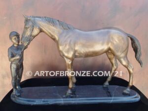 Future Medal Winners gift award sculpture attached to marble base for hunter jumpers