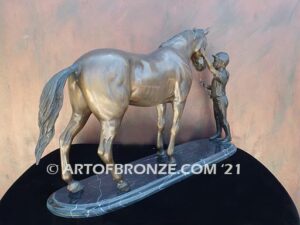 Future Medal Winners gift award sculpture attached to marble base for hunter jumpers