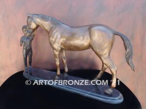 Future Medal Winners gift award sculpture attached to marble base for hunter jumpers