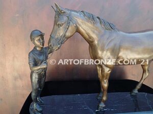 Future Medal Winners gift award sculpture attached to marble base for hunter jumpers