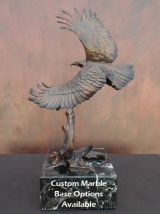 Limited edition bronze eagle sculpture for private collector or corporate collection