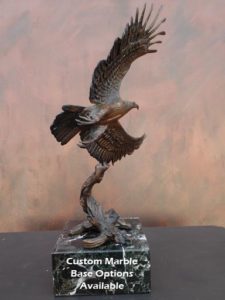 Limited edition bronze eagle sculpture for private collector or corporate collection