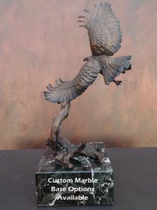 Limited edition bronze eagle sculpture for private collector or corporate collection