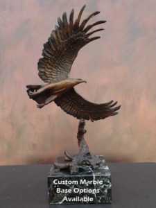 Limited edition bronze eagle sculpture for private collector or corporate collection