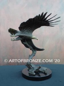 Limited edition bronze eagle sculpture for private collector or corporate collection