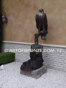 Lone Sentinel bronze sculpture of eagle monument for public art