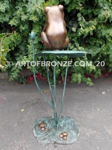 Love is in the Air frogs, toads and amphibians custom cast bronze foundry artworks