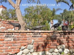 Raven bronze sculpture of standing ravens