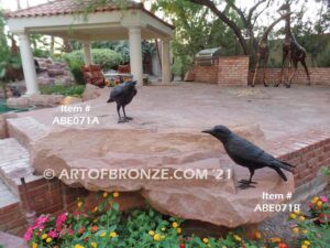 Raven bronze sculpture of standing ravens