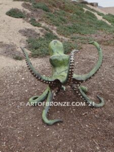 Ruler of the Deep bronze octopus artwork for outdoor water area or indoor display