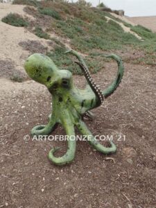 Ruler of the Deep bronze octopus artwork for outdoor water area or indoor display