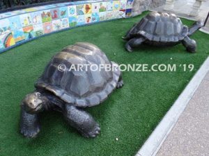 Marketplace Tortoises bronze fine art gallery reptile statue- tortoise, turtle, and terrapin