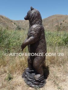 Permission to Pass bronze sculpture grizzly bear, black bear and brown bear mascot for school, university or zoo