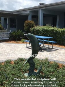 Above the Splash marine art bronze sculpture dolphin monument