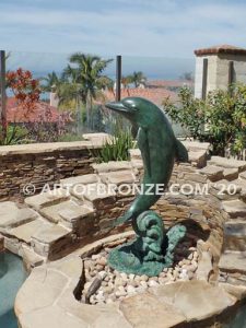 Above the Splash marine art bronze sculpture dolphin monument