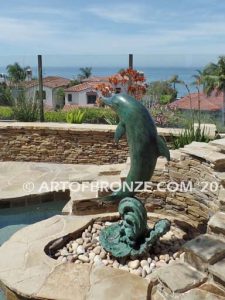 Above the Splash marine art bronze sculpture dolphin monument