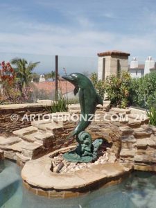 Above the Splash marine art bronze sculpture dolphin monument