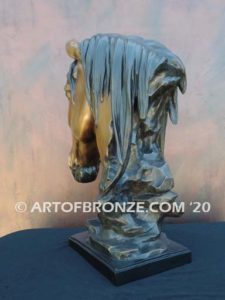 Tenderhearted sculpture bust of thoroughbred horse for home or office