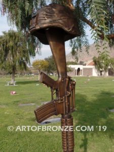 Battle Cross life-size bronze sculpture Marine Corps Base Camp Lejeune, North Carolina