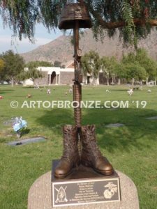 Battle Cross life-size bronze sculpture Marine Corps Base Camp Lejeune, North Carolina