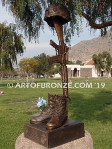 Battle Cross life-size bronze sculpture Marine Corps Base Camp Lejeune, North Carolina