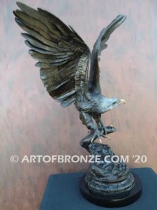 Eagle IV classical bronze eagle grasping branch in talons corporate gift or award