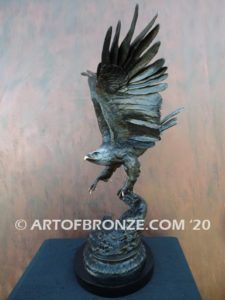 Eagle IV classical bronze eagle grasping branch in talons corporate gift or award