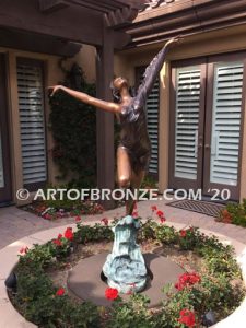 Harmony Light the art of dance and ballet bronze sculpture showing leaping ballerina