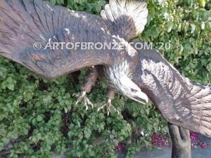 Down Draft bronze sculpture of eagle monument for public tree