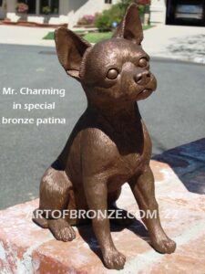 Unique high-end gallery custom bronze sculpture of pets likeness