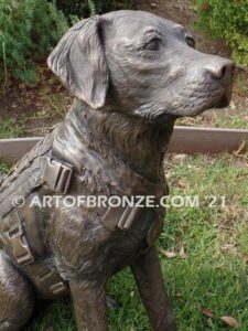 Military Work Dogs scout, sentry, and explosion detection bronze sculpture veterans' memorial